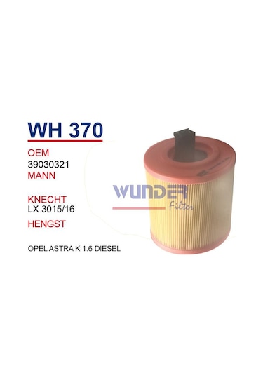 HAVA FILTRESI OPEL ASTRA K 1.6 CDTI WH370 39030321