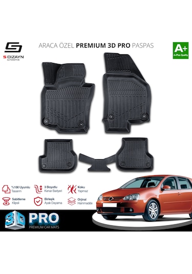Volkswagen Golf 5 3d Pro Havuzlu Paspas 2004-2008 A+ Kalite