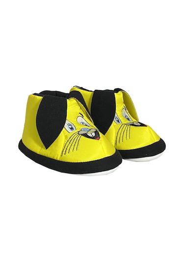 Wordex Desenli D01 Çocuk Kışlık Panduf Ev Kreş Ayakkabısı Sarı