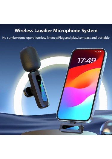 Ruicoo Dual Kablosuz Kolluk Mikrofonu - Gürültü Engelleme, Anlık Bağlantı, 20m Aktarım Mesafesi - Telefon, Bilgisayar, Kamera Uyumlu