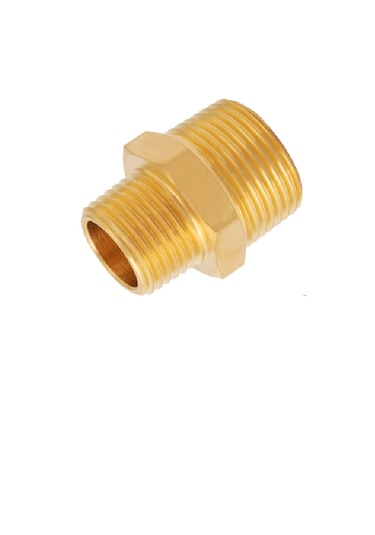 3/4" X 1/2" Sarı Pirinç Orantılı Nipel - Çift Taraflı Dış Diş