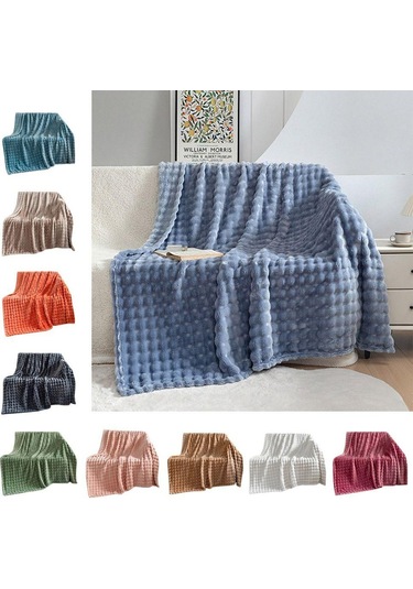 70x100cm Tek Katlı Flanel Battaniye Basit Kalınlaştırılmış Kanepe Örtüsü Yeni Yatak Örtüsü Şarap Kırmızısı