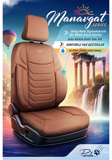 Panda Manavgat Serısı Lakos Kumaş Oto Koltuk Kılıfı - Tam Set