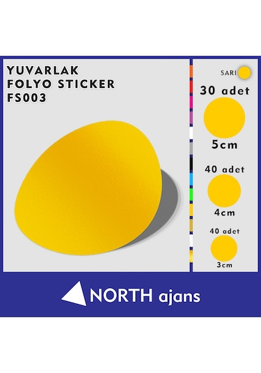 Yuvarlak Folyo Duvar Sticklerı Sarı