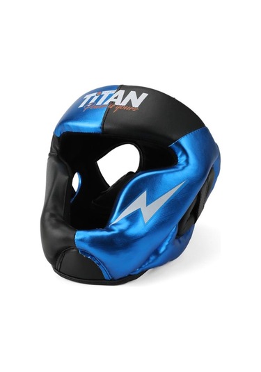 Titan Sport Yüz Korumalı Boks Kaskı , Mavi-siyah Model Çok Renkli