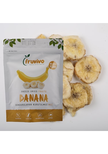 Dondurularak Kurutulmuş Muz 30 Gr, %100 Vegan, Glutensiz