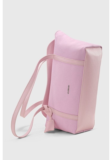 Kanvas Pembe Kapaklı Bowling Tote Omuz Çantası 270 Kanvas Pembe