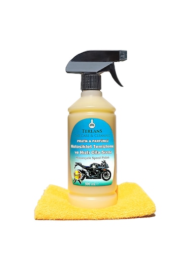 Terlans Motosiklet Hızlı Cila Temizlik Boya Koruma+Mikrofiber Bez