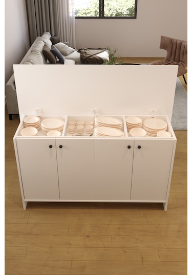 Ae-2080 Patentli Ayder Mutfak Adası Beyaz Raflı, Çok Amaçlı