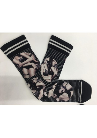 Çorap 2 Li Set Dijital Baskılı Renkli Çok Renkli