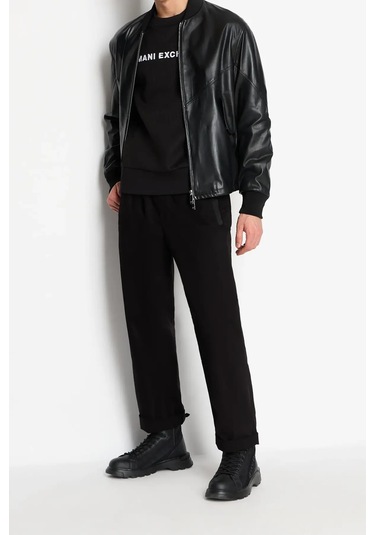 Erkek Bisiklet Yaka Sweatshirt-siyah Siyah