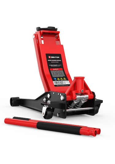 Gentor 3 Ton Hidrolik Araç Krikosu-Kaldırma Yüksekliği: 75-505mm-2 X Kauçuk Altlık-Profesyonel Manevra Krikosu-Hidrolik 360° Tekerlekler