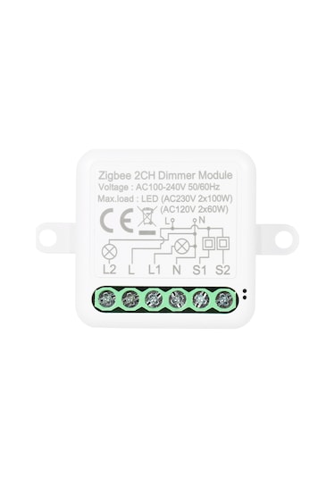 Neevoyu Zigbee 3.0 Akıllı Işık Modülü 2 Yollu: Uzaktan Kontrol, Parlaklık Ayarlama Ve Zamanlama - Beyaz E24093 Ağ Geçidi Gereklidir