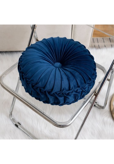 Atmak Yastık El Dikişli Pilili 3d Hollandalı Kadife Kabak 35cm-13 Ekru