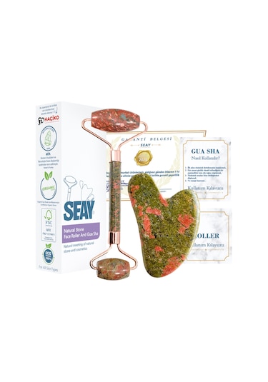 Seay Unakit Taşı Face Roller Ve Gua Sha Yüz Masaj Aleti