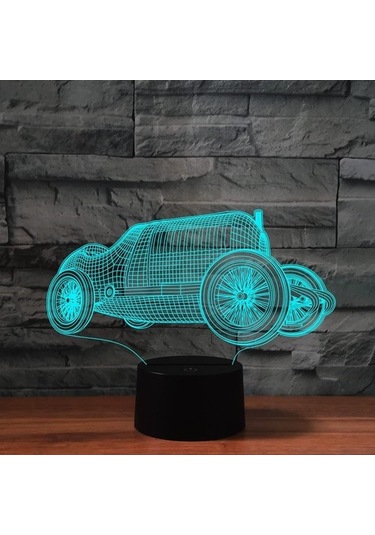 Goldenqian 3d Araba Gece Lambası Dekor Masa Danışma Optik Illusion Lambalar 7 Renk Değiştirme Işıkları Led Masa Lambası Noel Ev Aşk Doğum Günü Çocuk Çocuk Dekor Oyuncak Hediye 1ı71av Siyah