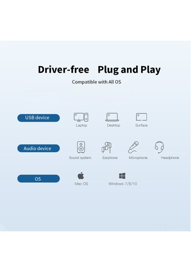 Vkemall Ventıon Usb Dışarıdaki Ses Kartı, Usb'den 3.5mm Kulaklık/mikrofon Dönüştürücü, Dijital Ses Çıkışı, Windows/mac Uyumlu, Alüminyum Gövde, Gri