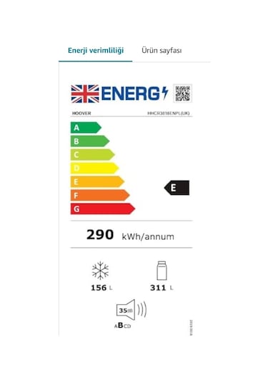 Hoover HHCR3818ENPL 467 LT No Frost Çok Kapılı Buzdolabı