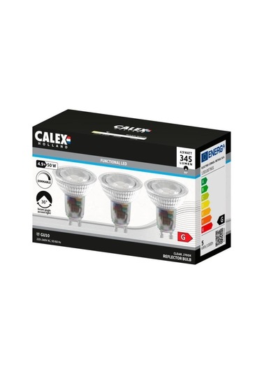 Led Reflektör Lamba - Calex - Gu10 - 4,9 W - 345 Lm - 2700 K - Değişken Yoğunluk - Krom Çok Renkli