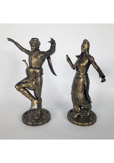 Harmandalı Oynayan Zeybek & Gelin Temalı Biblo Takımı