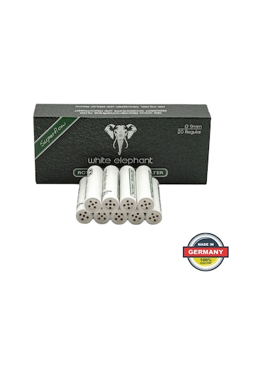 White Elephant 9mm Kömürlü Pipo Filtresi 20 Adet 352465