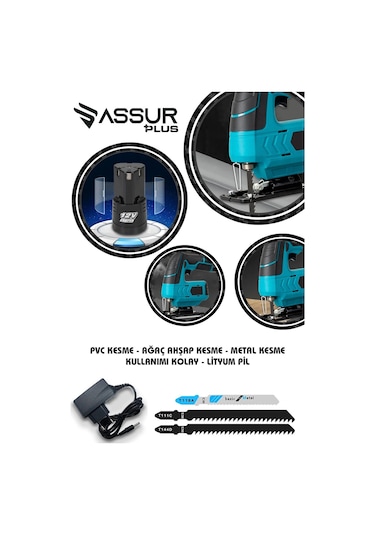 Assur Plus Extra Pro 12 Volt Li-ion Şarjlı Dekupaj Testere Sarı-1202