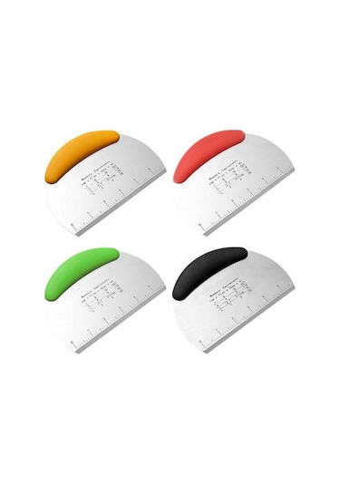 Yeşil Hamur Kesici Paslanmaz Çelik Tezgah Kazıyıcı Çift Ölçekli Tasarım Kaymaz Sap Ev İçin Hamur Kesici Alet