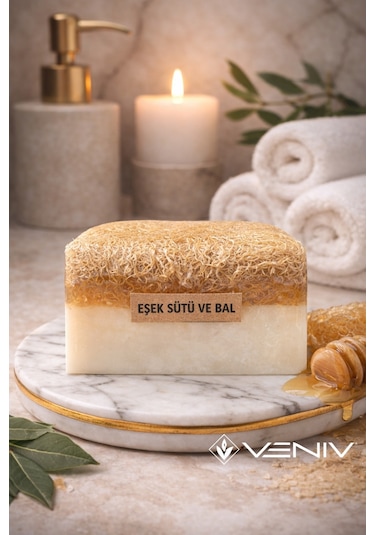 %100 Doğal Kabak Lifli Sabun - Bal & Eşek Sütü - 100 Gr Diğer