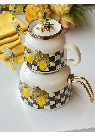 Rossev Amarillo Emaye Çaydanlık Renkli