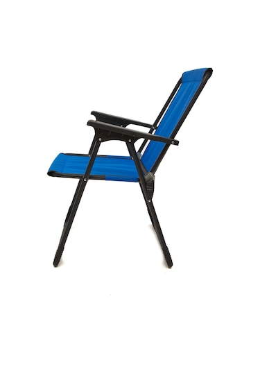Natura 4 Adet Kamp Sandalyesi Dikdörtgen Bardaklıklı - Mavi