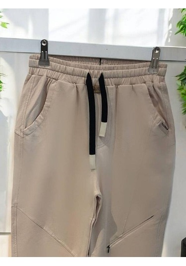 Erkek Çocuk Pamuklu Beli Lastikli Eşofman Alt-15127 Bej