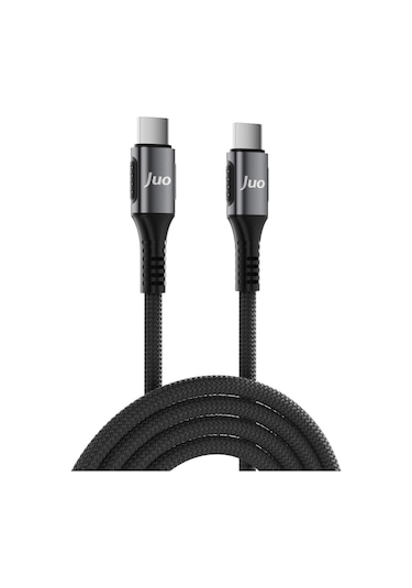 Juo 100W 5A E-mark Çipli Pd Type-C to Type-C Örgülü Hızlı Şarj ve Data Kablosu 2 M