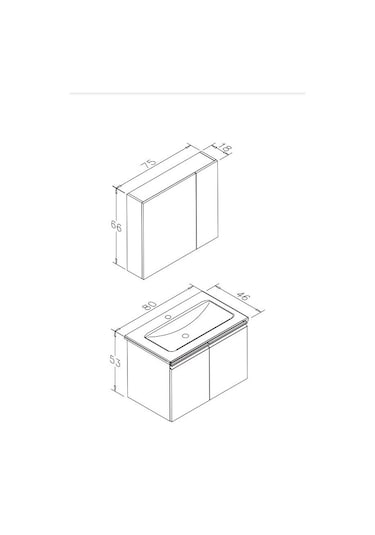 Orka Terme 80 Cm Mdf Beyaz Banyo Dolabı Takımı Ve Boy Dolabı Beyaz
