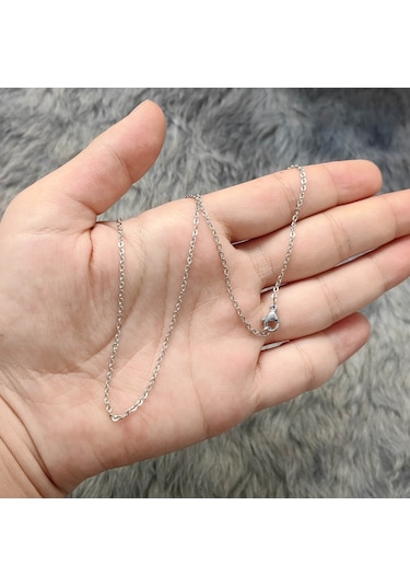 Chavin 45 Cm. 1.5 Mm. Bayan Çelik Kolye Zinciri Ap81 Beyaz