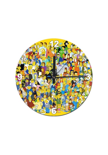 Simpsonlar Şekilli Duvar Saati Çok Renkli