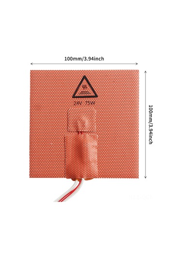 Qingmipy Voro V0 Uyumlu 24v 75w 100x100mm Girişimci Nilon Isıtıcı Pad - Sıcak Dayanıklı Ve Dayanıklı Orange