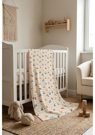 Araba Desenli Soft Touch Termal Bebek Battaniyesi Cbt0002 Renkli
