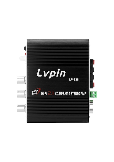 Moveevo Siyah 2.1 Kanal Alüminyum Hoparlör Amfi, 200w Maksimum Güç, Mp3/ipod Girişi, Araç Ve Ev Kullanıma Uygun