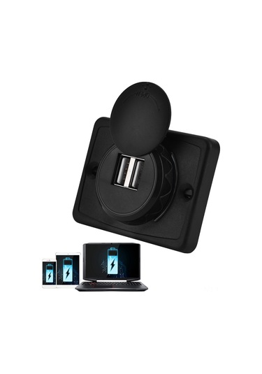 Springsun 12-24v Araç Usb Şarj Cihazı, 3.1a Hızlı Şarj, Led Işık, Düşük-yüksek Sıcaklık Dayanıklı, İki Usb Portu Siyah