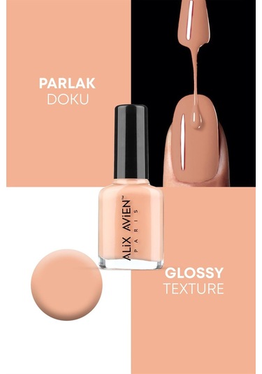 Alix Avien Nude Oje 08 Yüksek Pigmenttli Uzun Süreli Kalıcılık Hızlı Kuruma Nail Lacquer 08