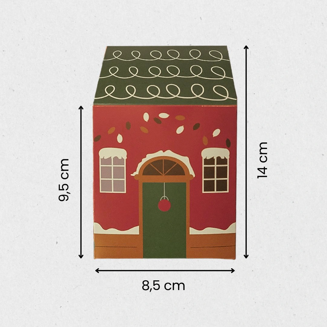 Yılbaşı Ev Tasarımlı Kutu Çanta Seti, Parti, Hediye Çantası, 12li