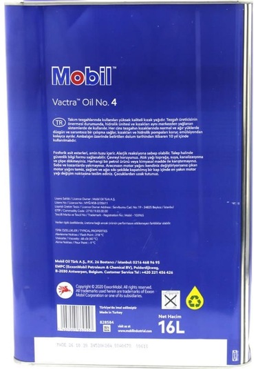 Mobil Vactra Oil No:4 Yüksek Kızak Yağı 16 L