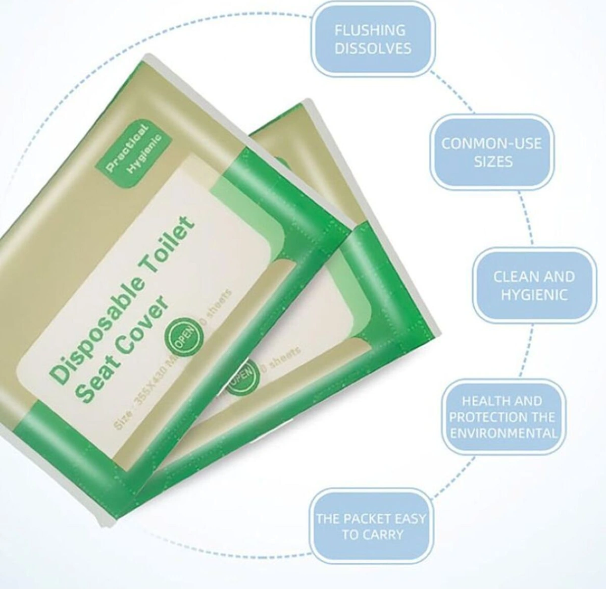 Hijyenik Su Da Çözünebilir Kullan-at Klozet Kapağı Örtüsü 5x10 Lu Paket