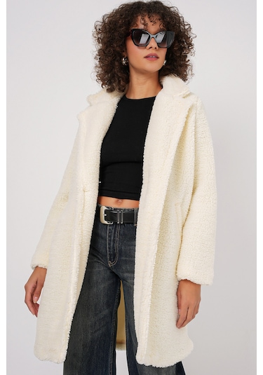 Bigdart 9148 Oversize Peluş Kaban - Ekru