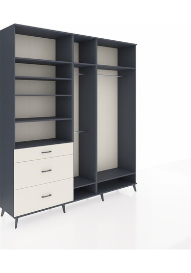 Hyperion Dolap 9 Raflı 3 Çekmeceli 3 Askılı 220x44x243 Antrasit-antrasit/aytaşı Antrasıt/aytası Hyperion Dolap 9 Raflı 3 Çekmeceli 3 Askılı 220x44x243 Antrasit-antrasit/aytaşı Antrasıt/aytası