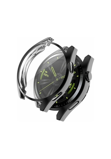 Huawei Watch Gt3 46mm Silikon Kapak Kılıf Ekran Koruyucu Siyah
