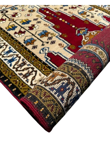 El Dokuma Sıfır Yahyalı Namazlık 80x130 Kök Boya Yün Seccade