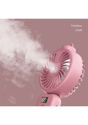 5000mah Sprey Sisli Fan, Lcd Ekranlı Usb Sessiz Mini Şarj Edilebilir, C Lxıxpe Pembe