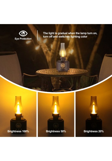 Geeksen Retro Şamdan Şeklinde Bluetooth Hoparlörlü Taşınabilir Led Lamba - C210 Ahşap Desen