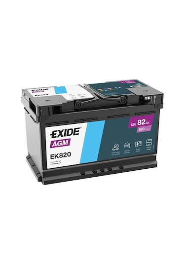 Exide Ek820 12v 82ah 800a Start Stop Agm Akü Üretim Tarihi:2025